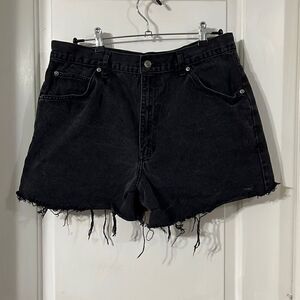 Black denim high waisted Shorts